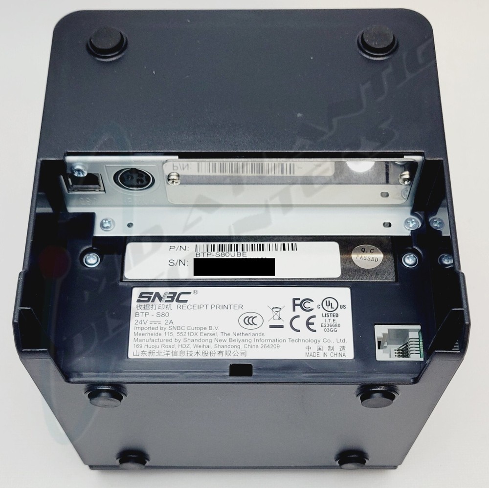 SNBC BTP-S80 Thermal Receipt/Kitchen/Bar Printer Ethernet+USB-B Interface, Black