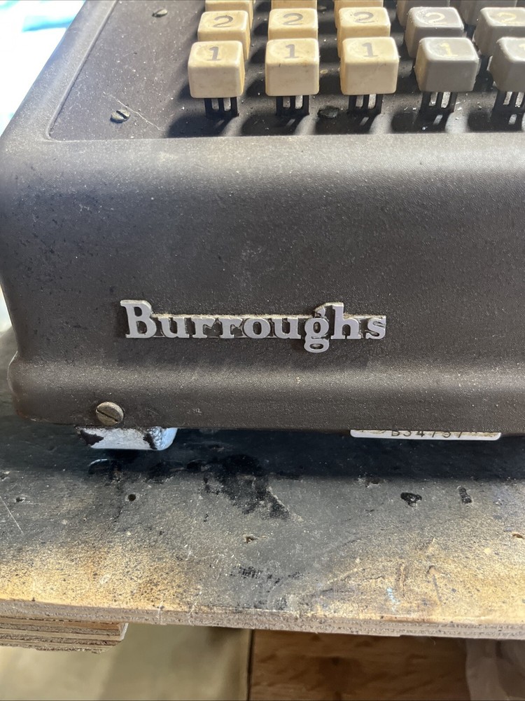 *Rare* Manual Antique Burroughs Portable Adding Machine, Decorative Vintage