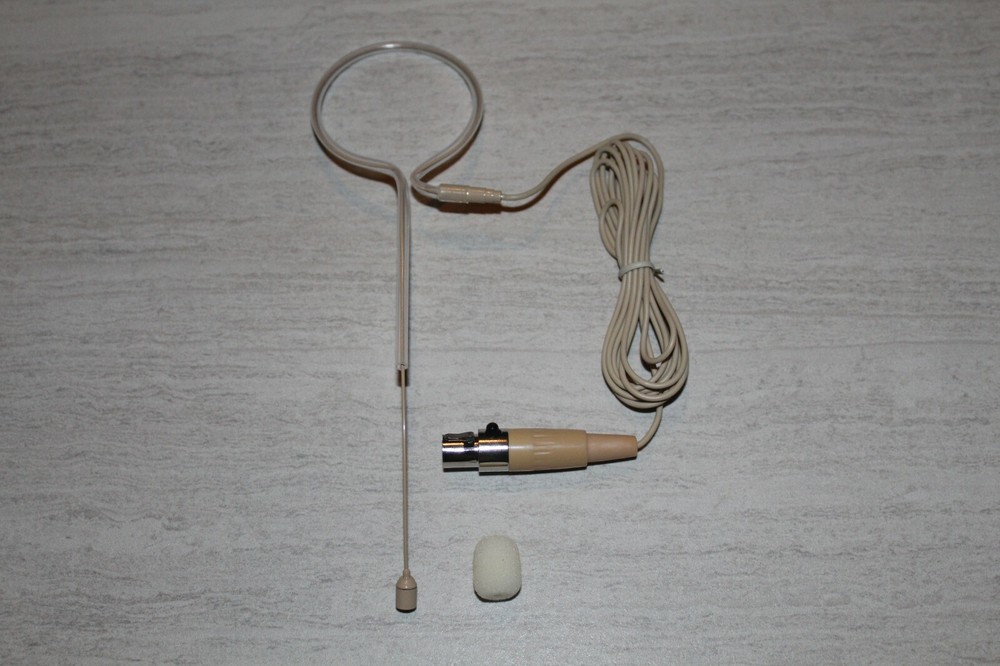 Beige Single Earhook Headset Mic Microphone for AKG Wireless Transmitters *NEW*