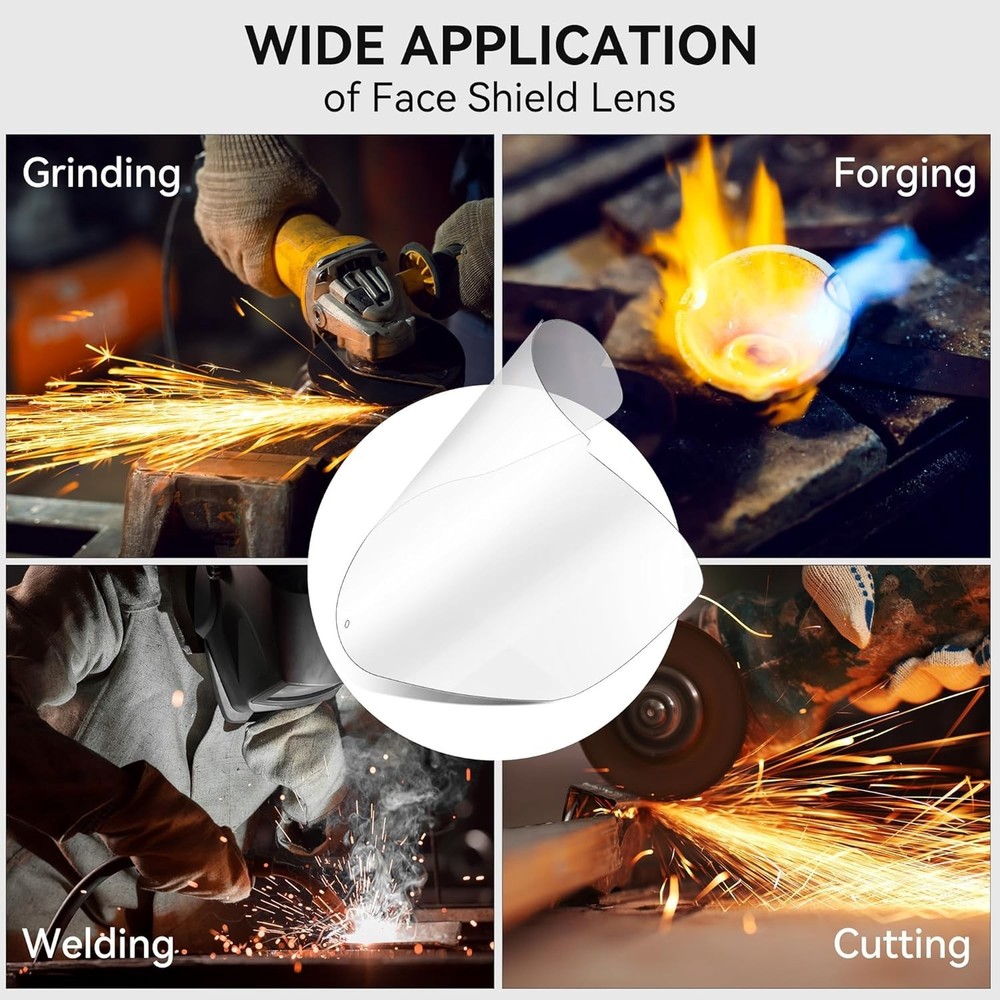 Impact-Resistant Polycarbonate Face Shield Replacement for Various Activities