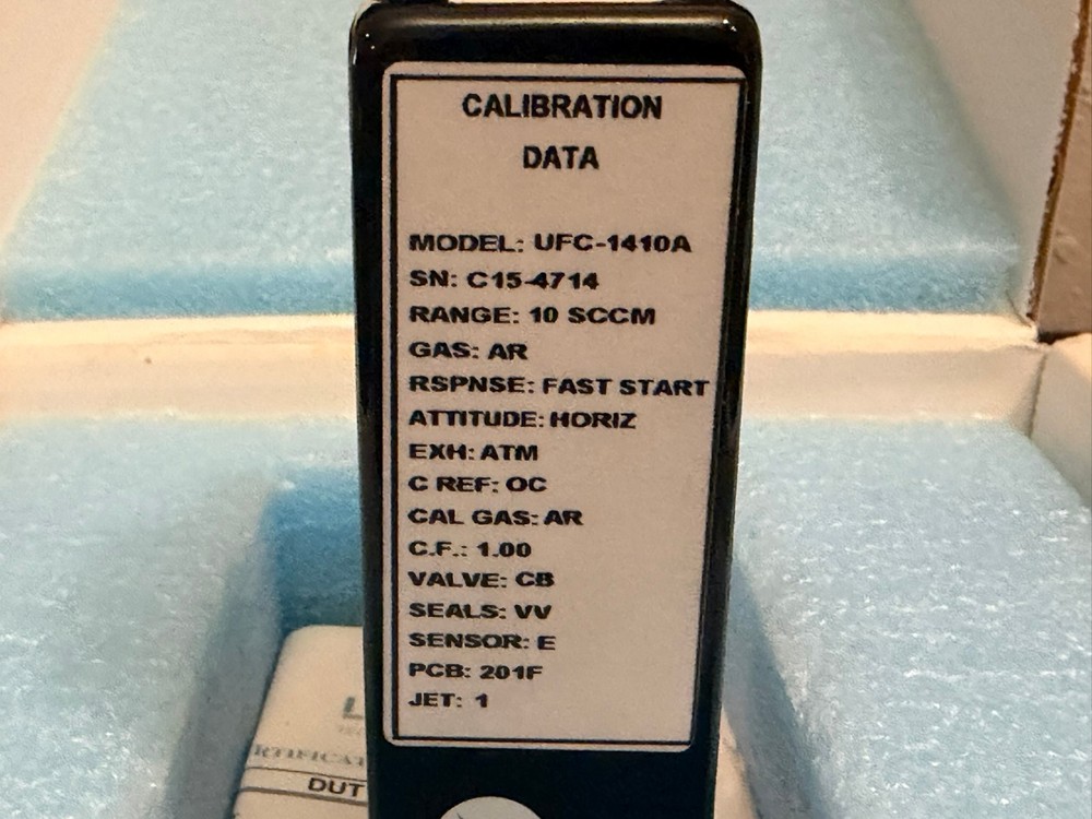 Unit Instruments UFC-1410A Mass Flow Controller 10 SCCM Argon (Ar) | 500 PSI