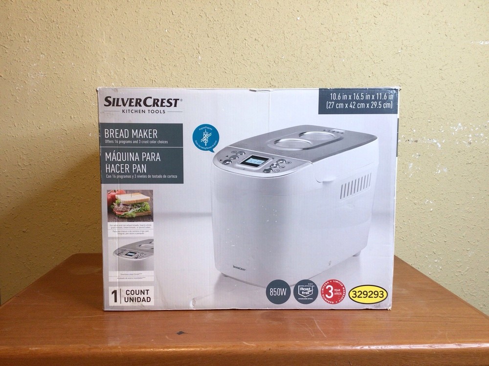 SilverCrest SBB 850 D2 Large Bread Maker in White 16 Programs