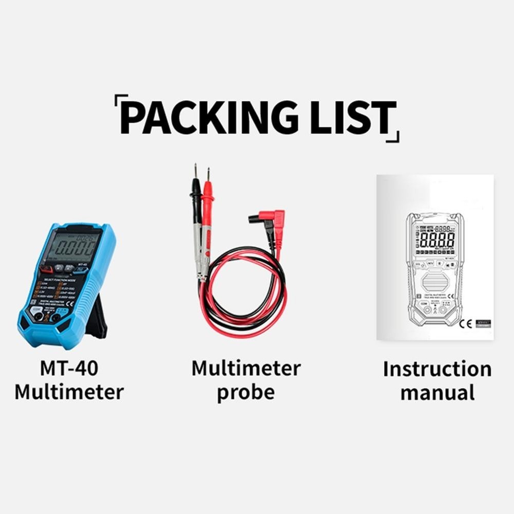 Digital MT40 Multimeter with Fast Sampling Rate and Backlight Functionality