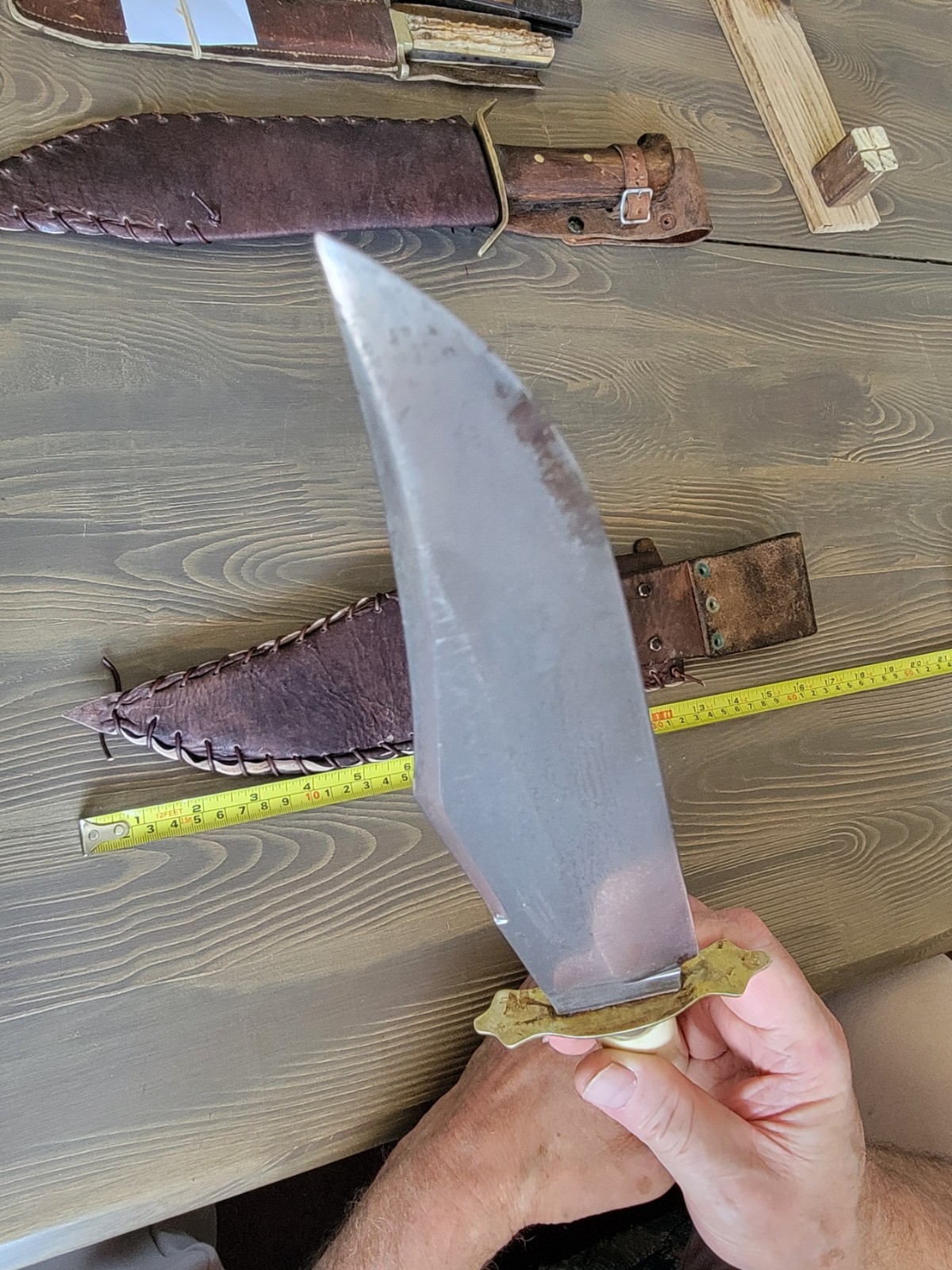 Post Civil War Eagle Head Bowie Knife with Custom Sheath