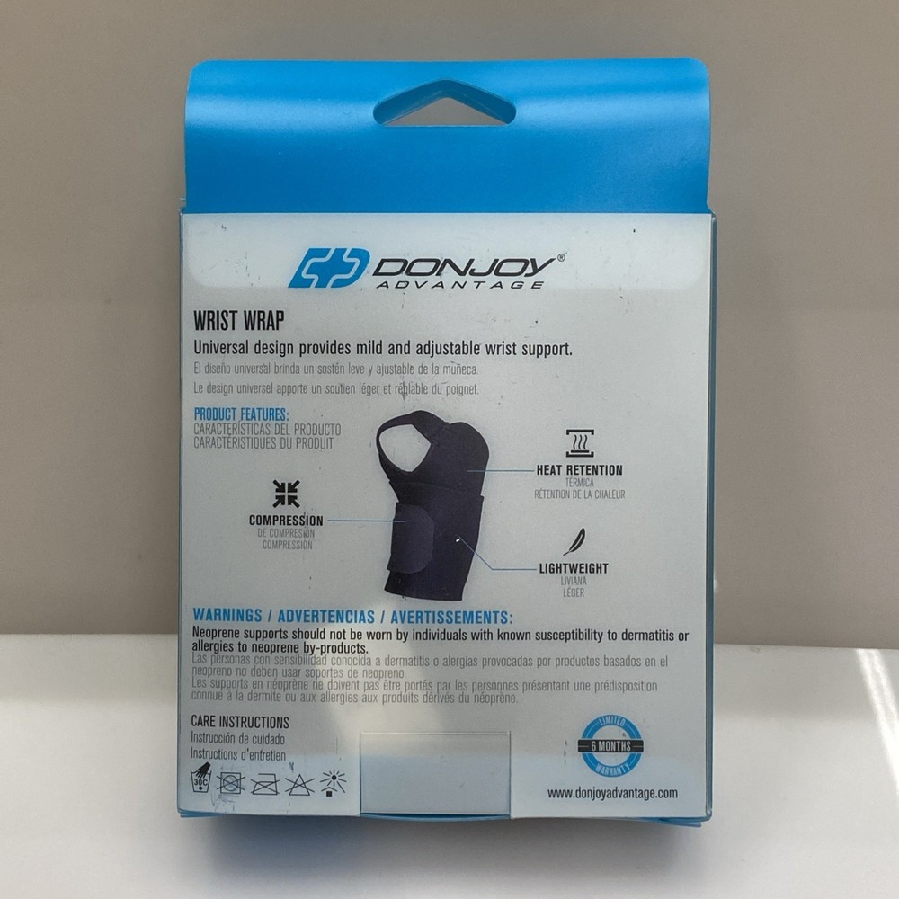DonJoy Advantage Wrist Wrap Universal Strap Black One Size Mild Support