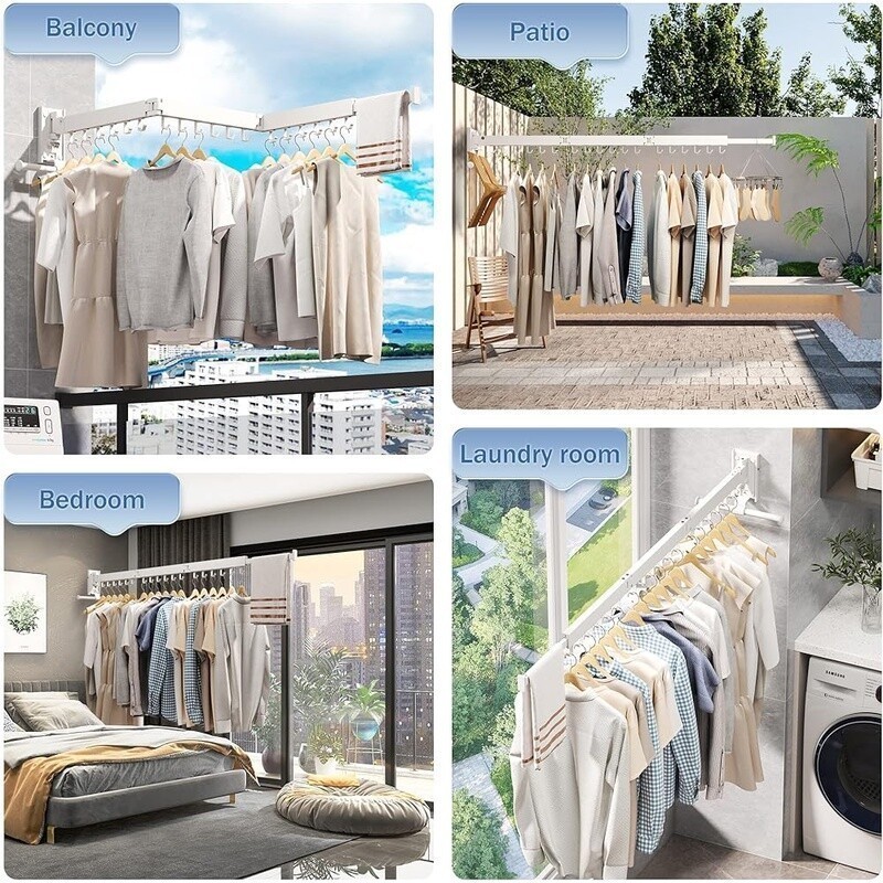 Wall Mounted Drying Rack Foldable Heavy Duty Space Saving Laundry Organizer New