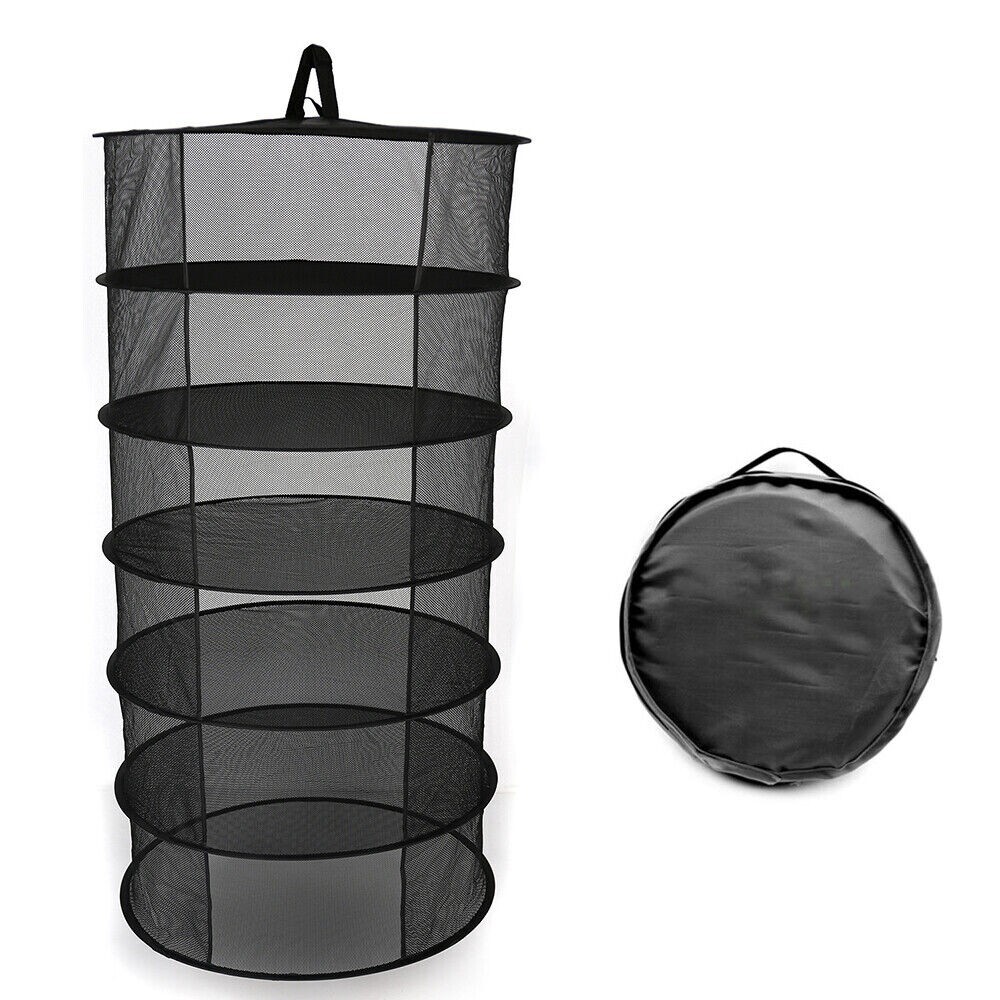 HERB DRYER RACK 6  LAYERS BLACK MESH CARRYING CASE