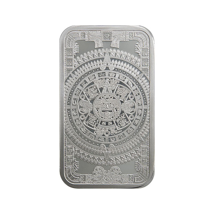 Silver 5 oz Aztec Calendar Bar