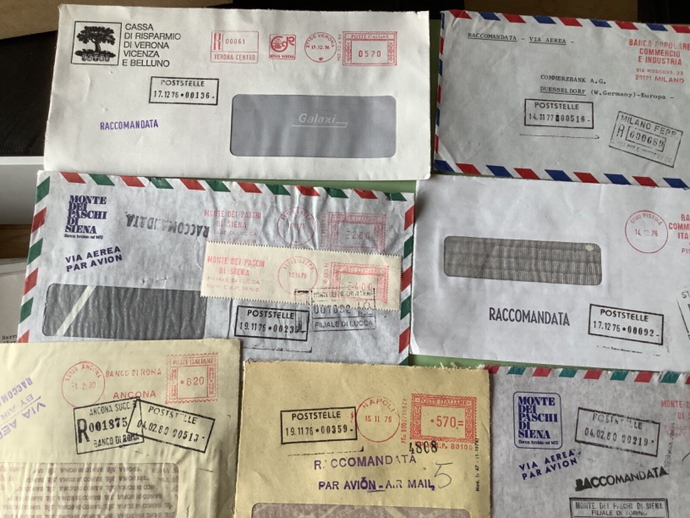 Italy collection Banking meter mail covers 14 items Ref A2025
