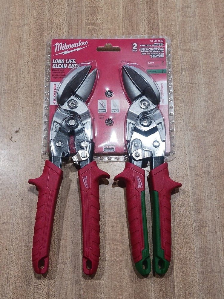 Milwaukee Tool 48-22-4553 Offset Aviation Snip Set 2Pc