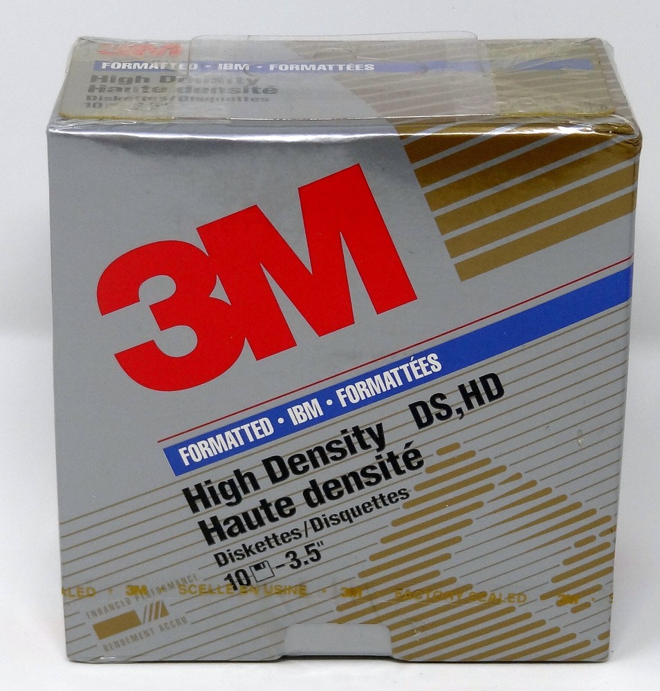 3M High Density 3.5" Diskettes 10 Pack Formatted DS HD NEW