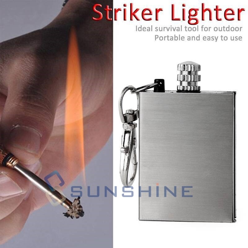 5 Waterproof Match Permanent Lighter Striker Fire Starter Emergency Survival Kit