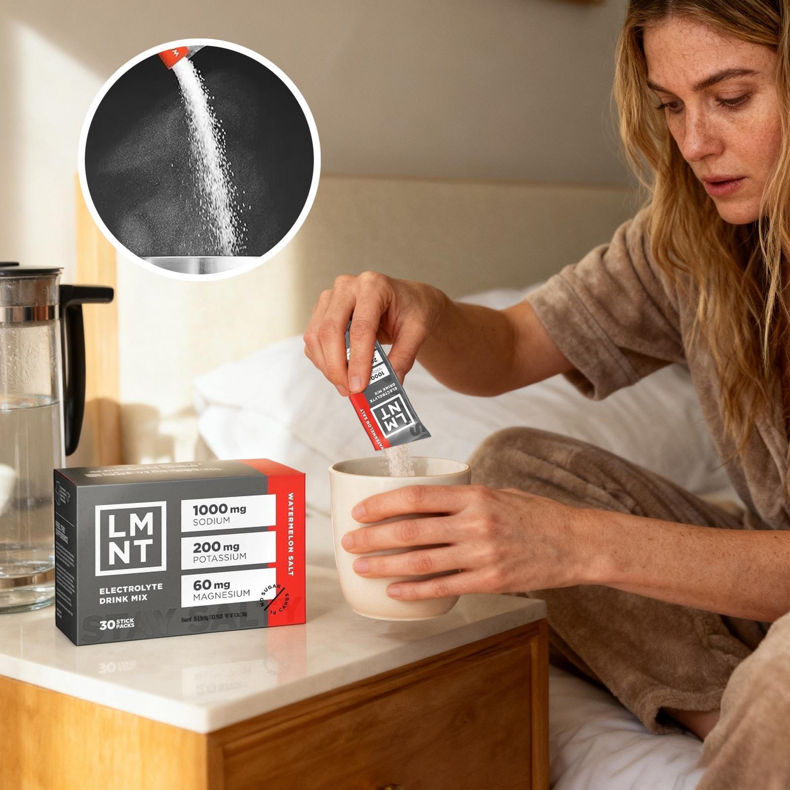 LMNT Zero Sugar Electrolytes - Watermelon Salt | Drink Mix | 30-Count