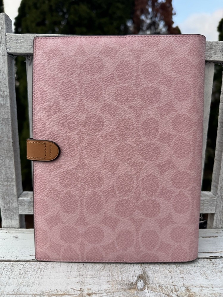 AUTHENTIC NWT Coach Powder Pink Notebook & Pencil Case Bundle CEA49 CEA52