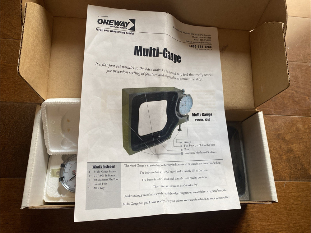 ONEWAY NO. 2289 MULTI-GAUGE HIGH-PRECISION WORKSHOP TOOL ORIGINAL MADE IN CANADA