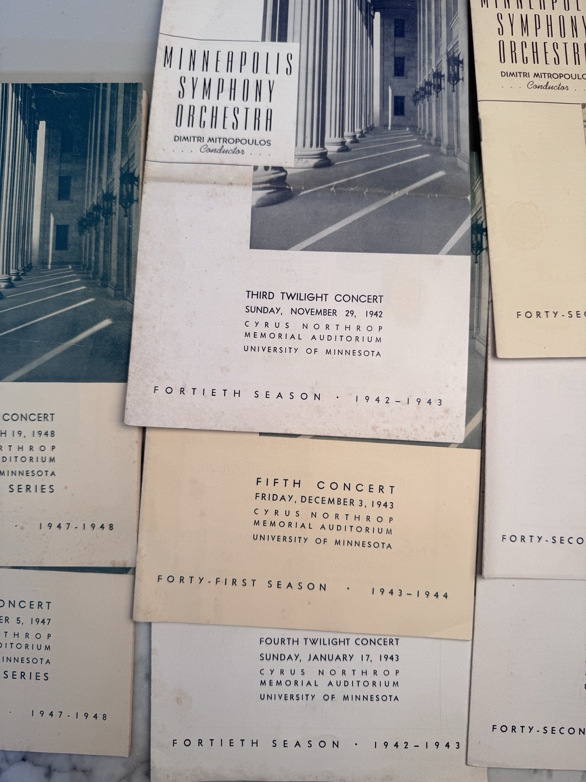 10 Minneapolis Symphony Orchestra 1944- 1945 Programs Minnesota 1947, 48-49