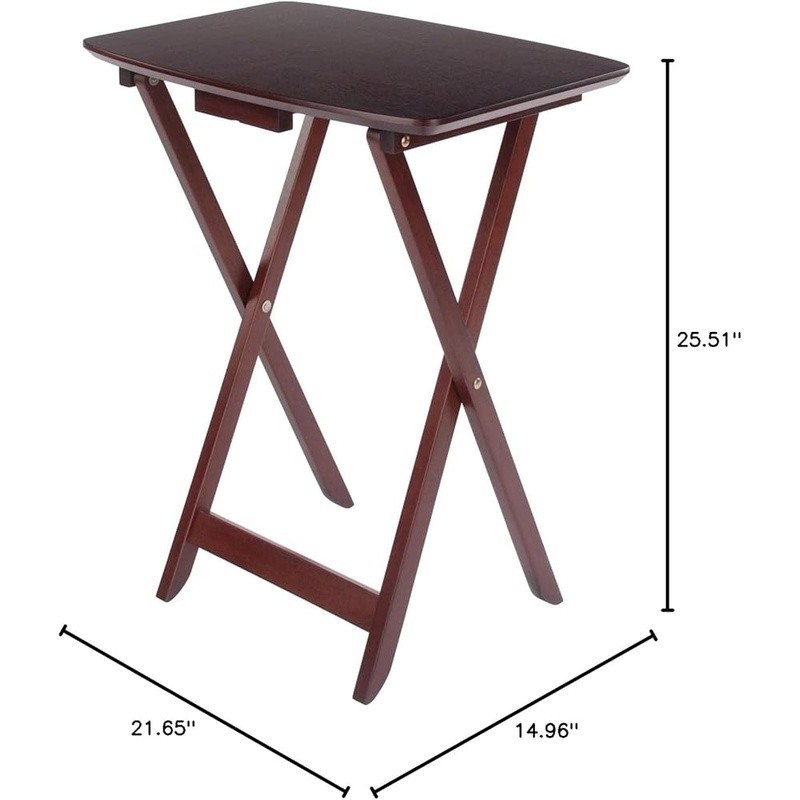 2-Piece Folding Tables Set Rectangular Smooth Edges Easy Storage Fully Assembled