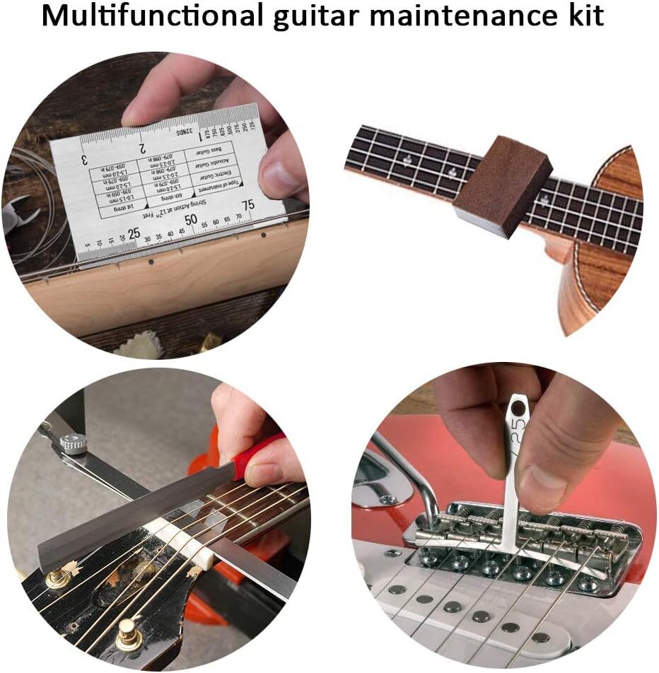 72p Guitar Care Kit Luthier Setup Repair Maintenance Tools Full Set Guitar Tools