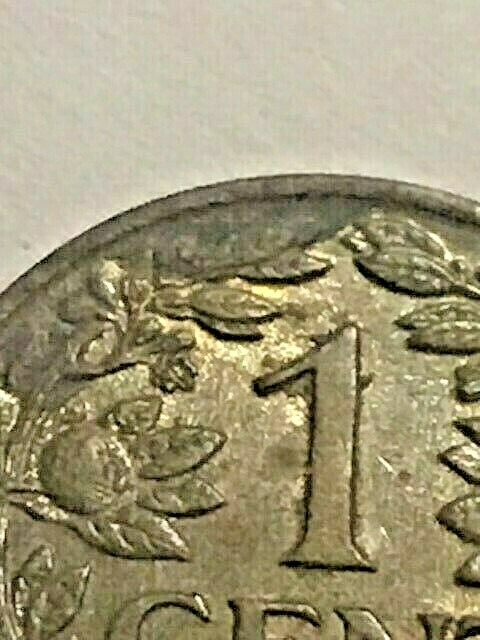 1943 Suriname 1 Cent AU #13691