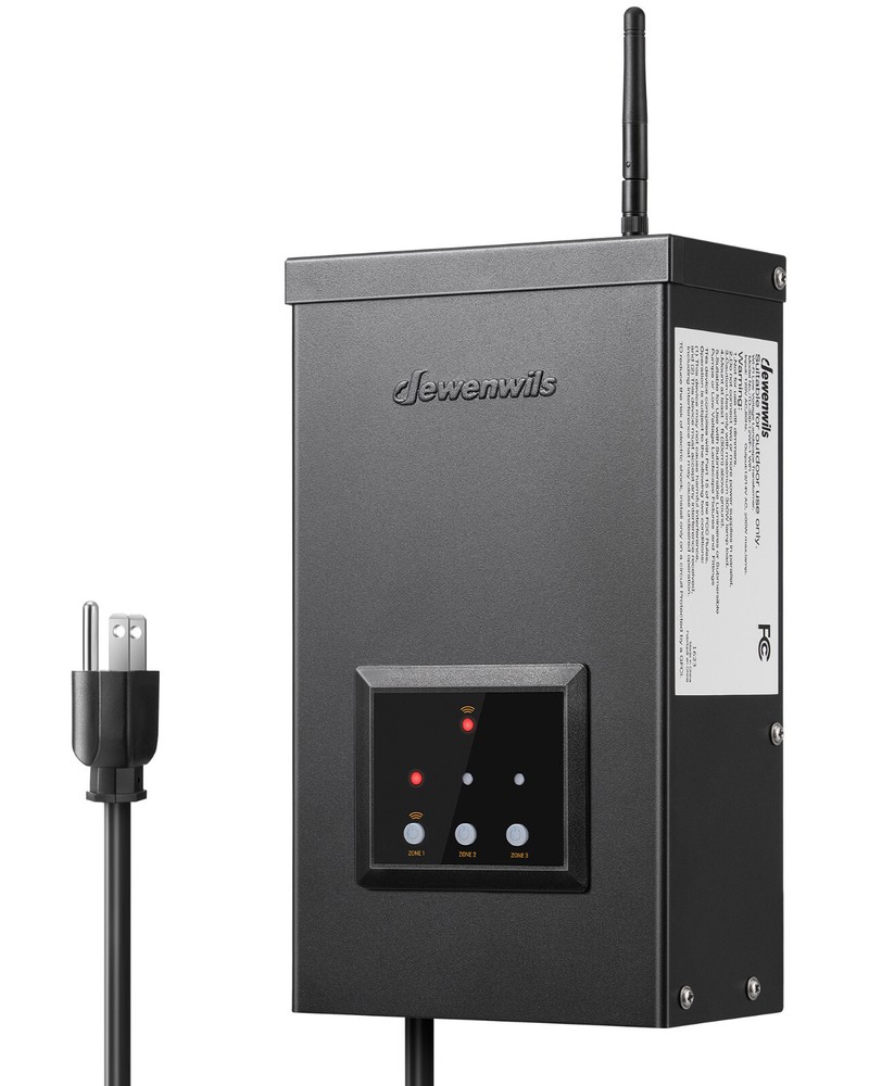 DEWENWILS 200W Wi-Fi Low Voltage Transformer with Schedule & Timer, Black