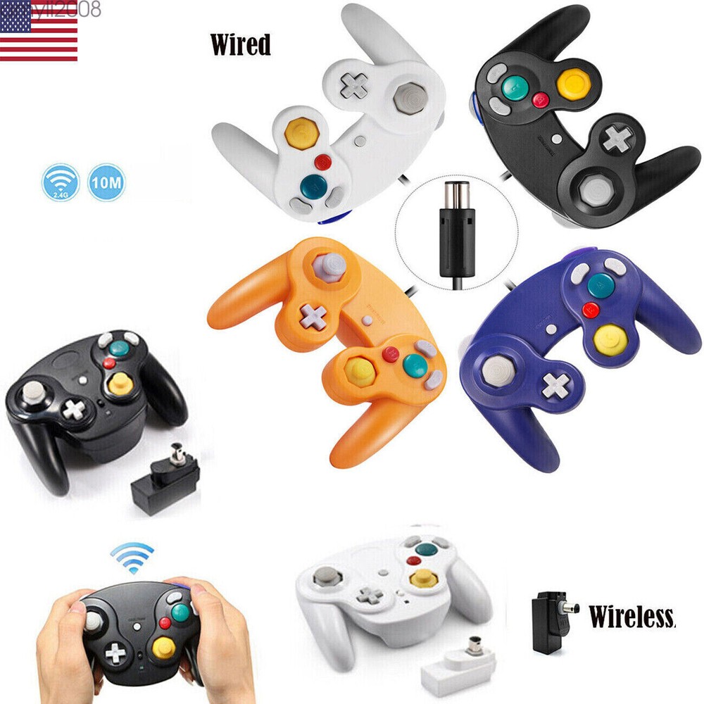 Wireless Game Controller W/ Adapter /Wired For Gamecube Retro Classic GC NGC