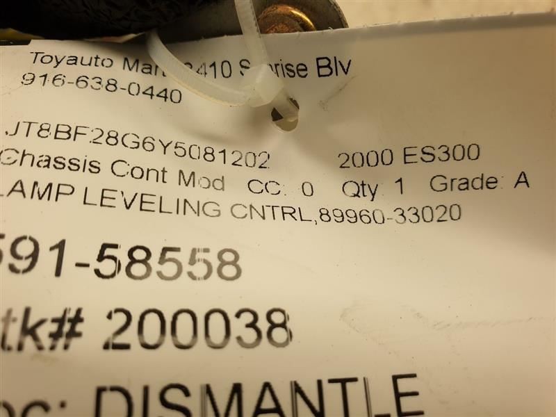 00-01 LEXUS ES300 HEADLAMP LEVELING CONTROL MODULE ECM ASSEMBLY