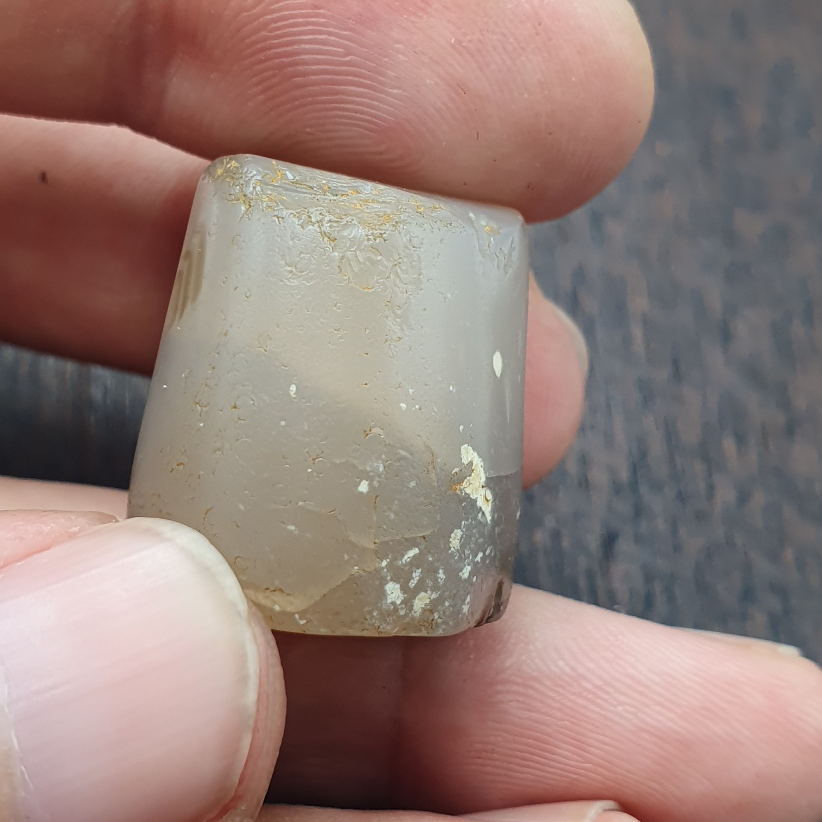 Ancient Antique Himalayan Tibetan Banded Ntural pattern Agate Bead Amulet