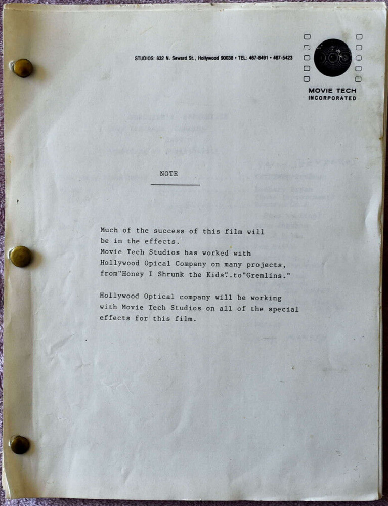 "The Sorcerer's Apprentice" Star Trackers Original  Screenplay Script