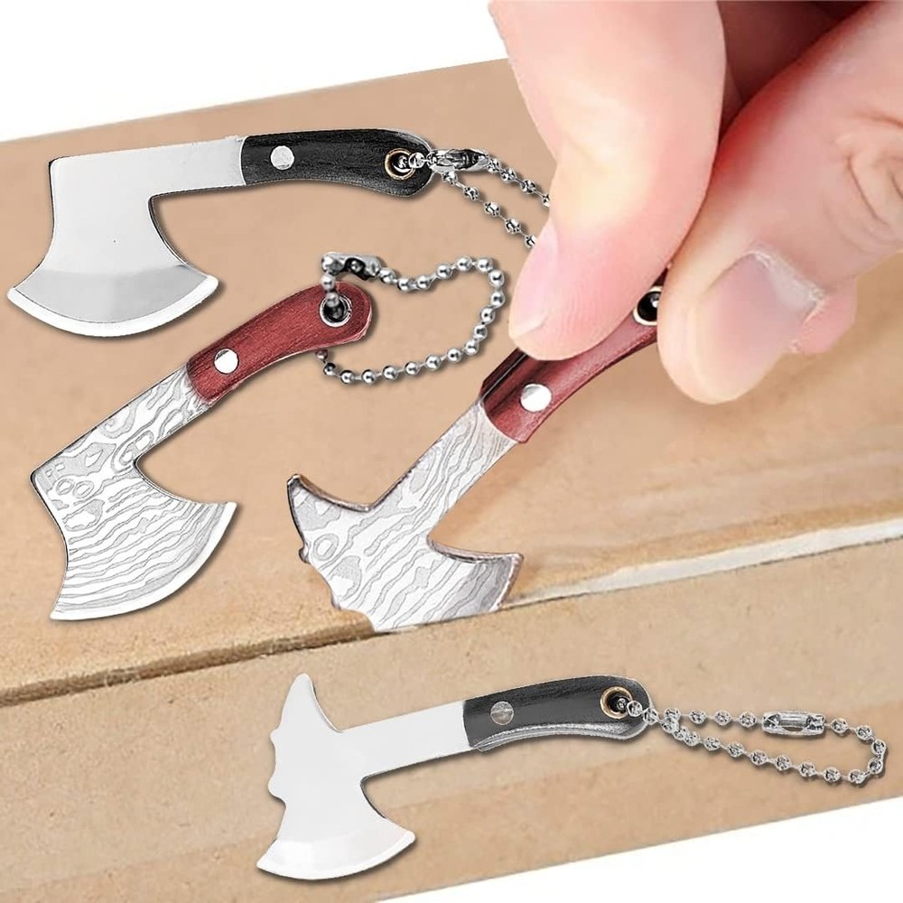 MIni Hatchet Pocket Knife Tiny Axe Knife Set Damascus Small Hatchet Package