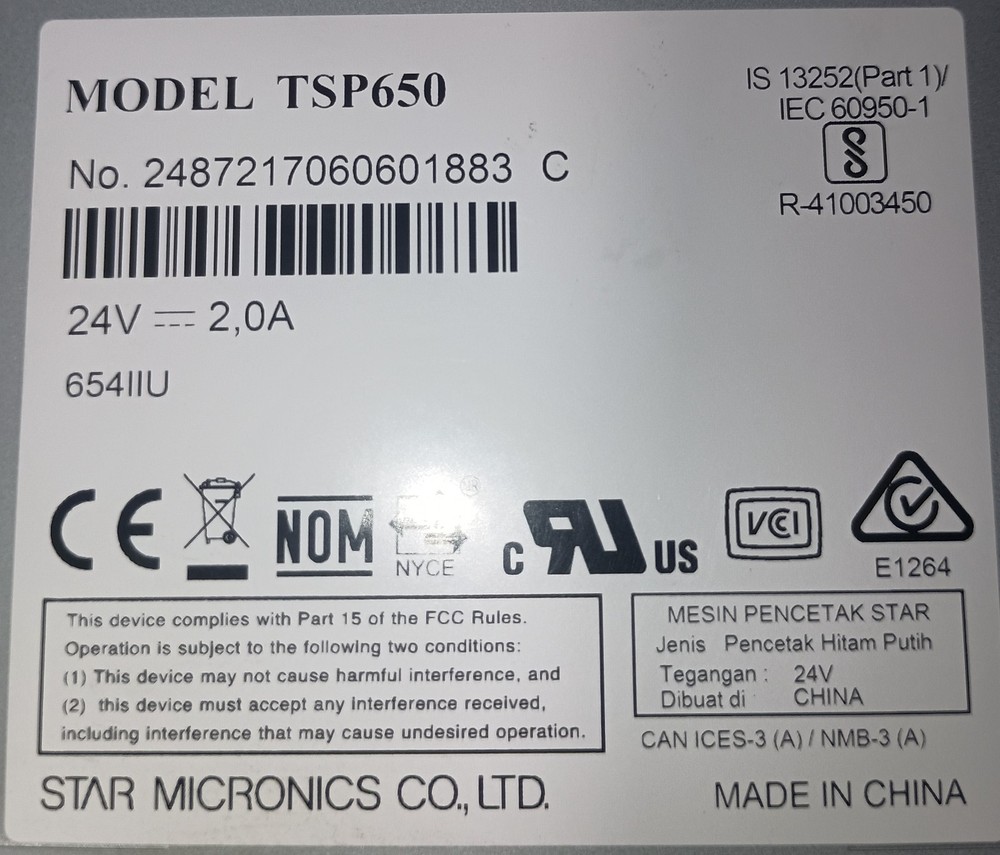 Star Micronics TSP650II Thermal Receipt Printer