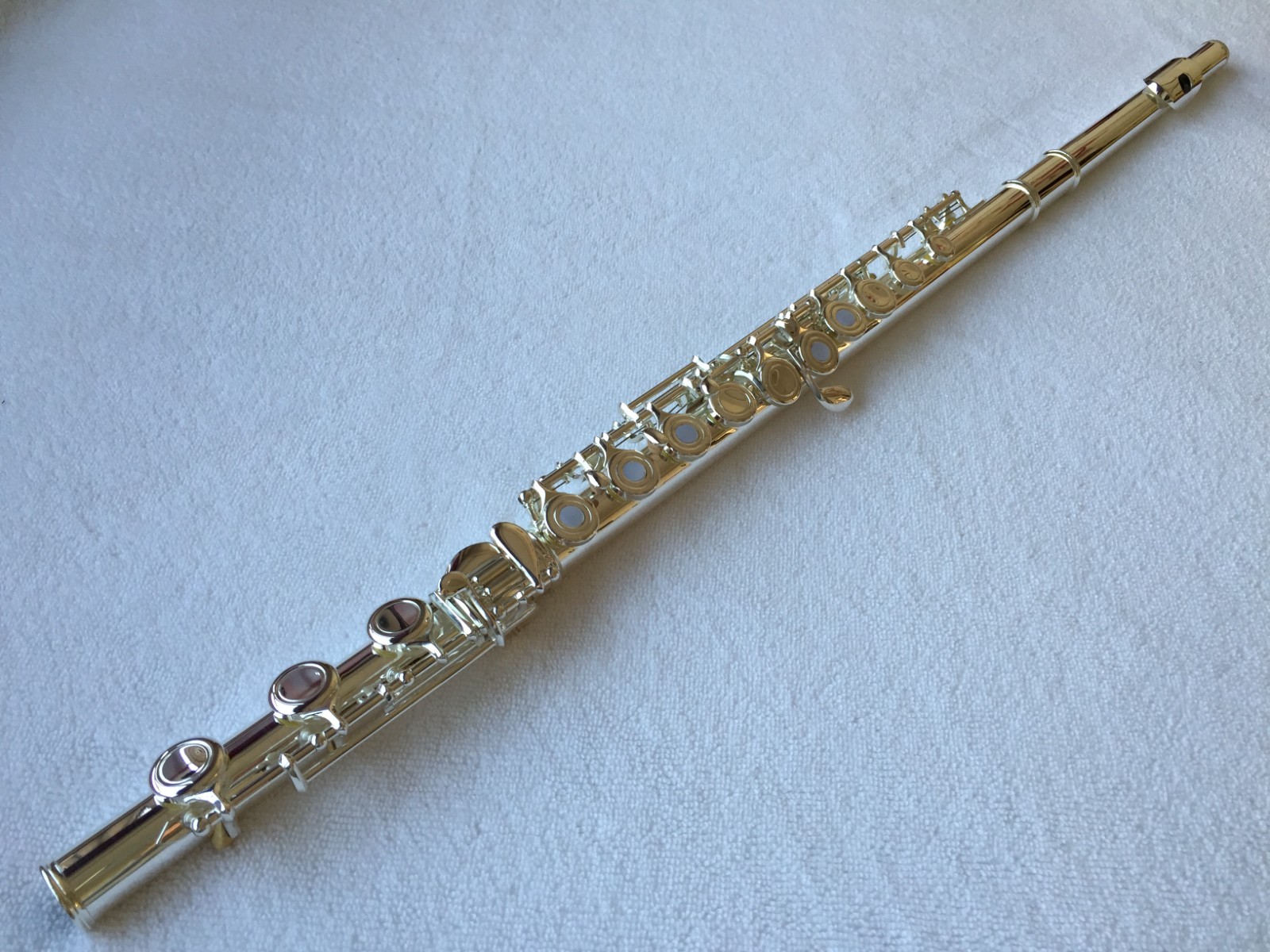Professional 17 Open Hole Silver Plated Flute E Key B Foot