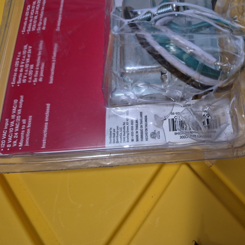 Utilitech #0063548 Wired Doorbell Transformer 120 VAC input/8 VAC Output