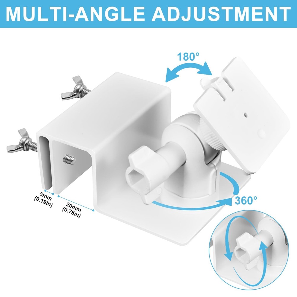 Usngsny Adjustable Solar Panel Gutter Mount for Ring -Easy 1 Pack, 1-PCS