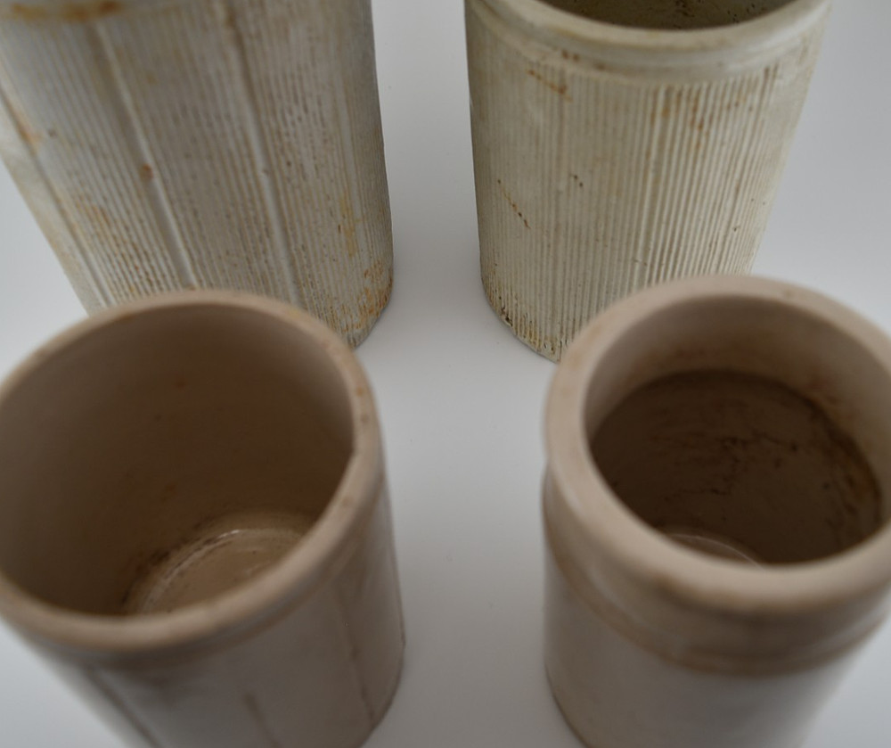 Vintage Stoneware Storage Jars X4