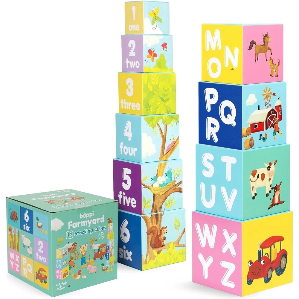 Boppi: Stacking Cubes - Farmyard