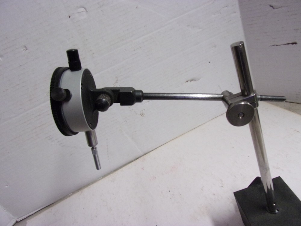 STARRETT #659 Magnetic Base & Post Assembly w/#25-145 Dial Indicator Used