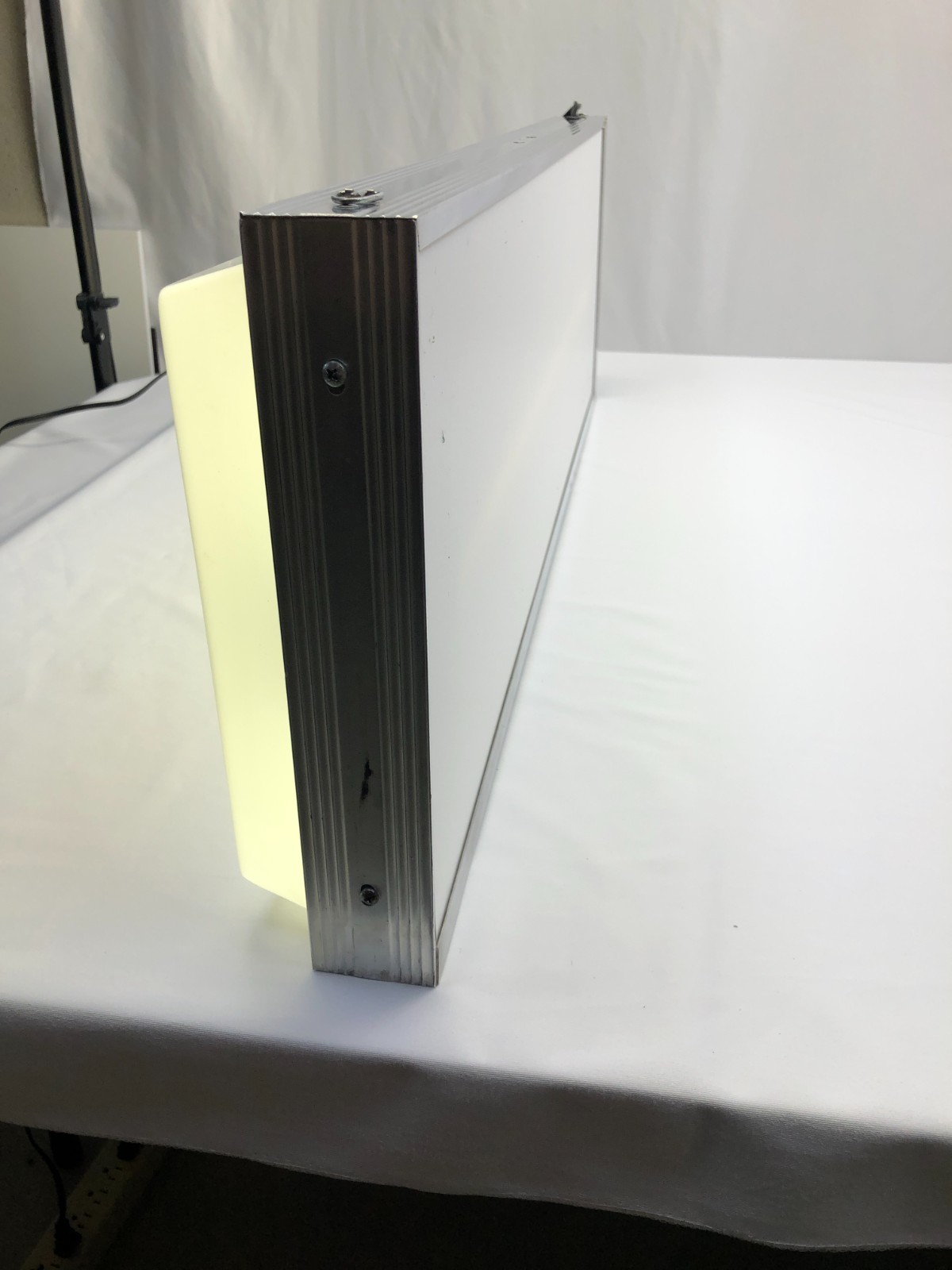 BF Goodrich Lighted Tire Dealer Sign White Blue Letters Single Sided Hanging