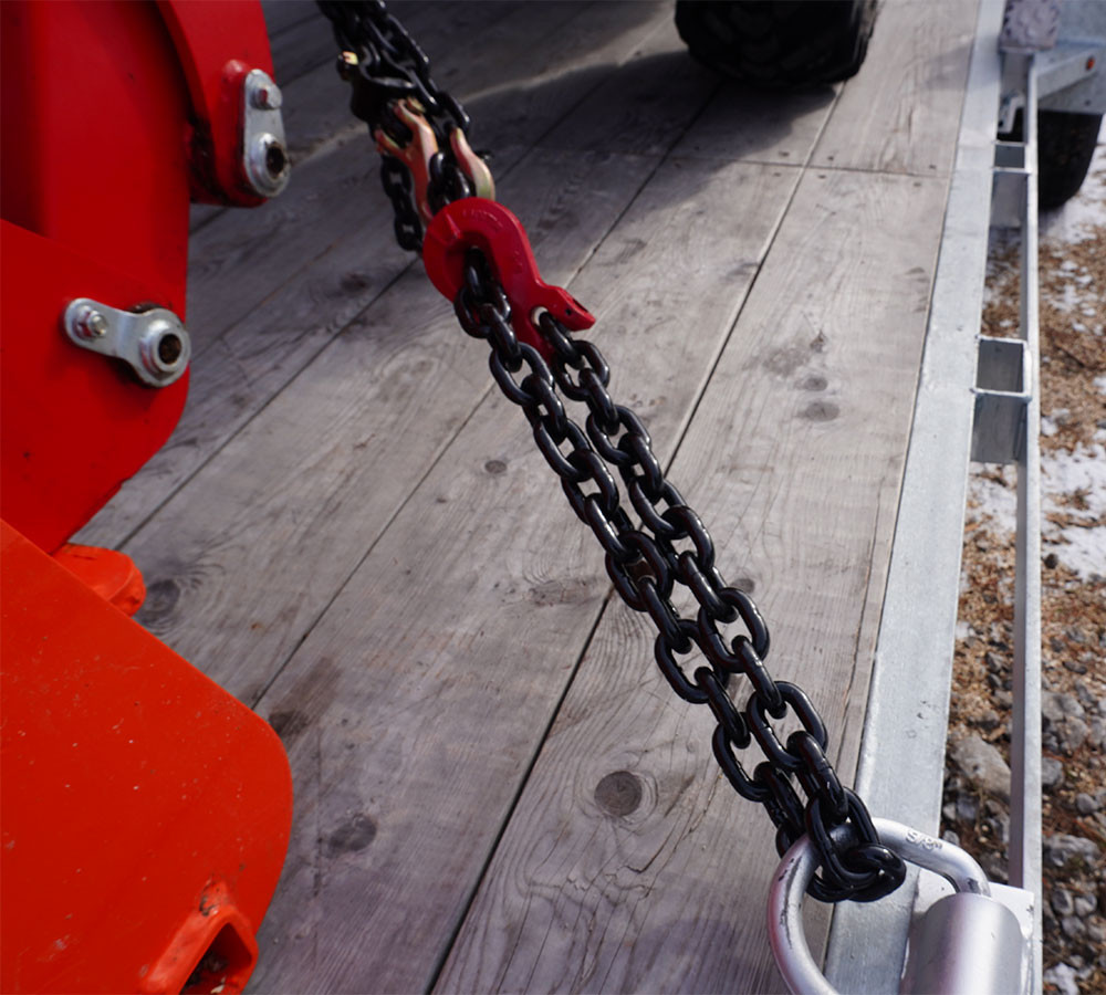 2 Pack G80 High Grade Transportation Chain w/ Grab Hooks - 3/8" x 16', 7100 l...