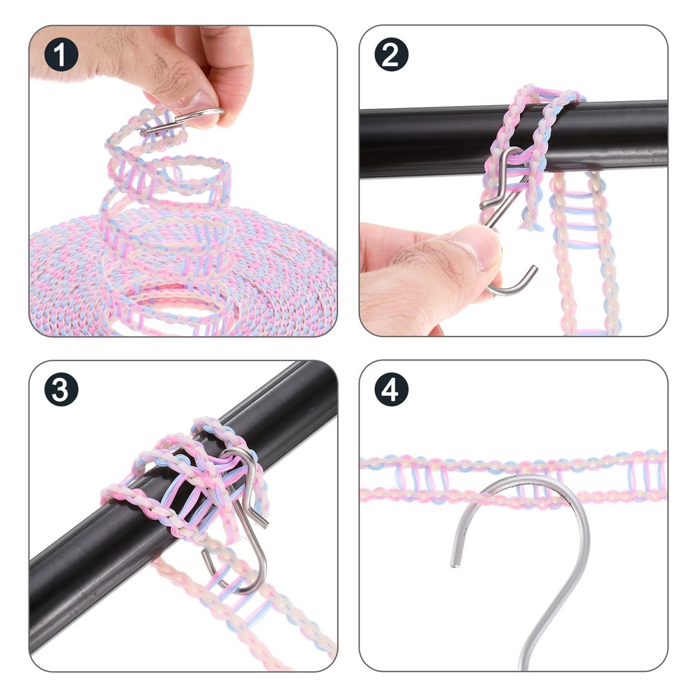 2pcs Windproof Clothesline 5M Plastic Non-Slip Clothes Drying Rope Green