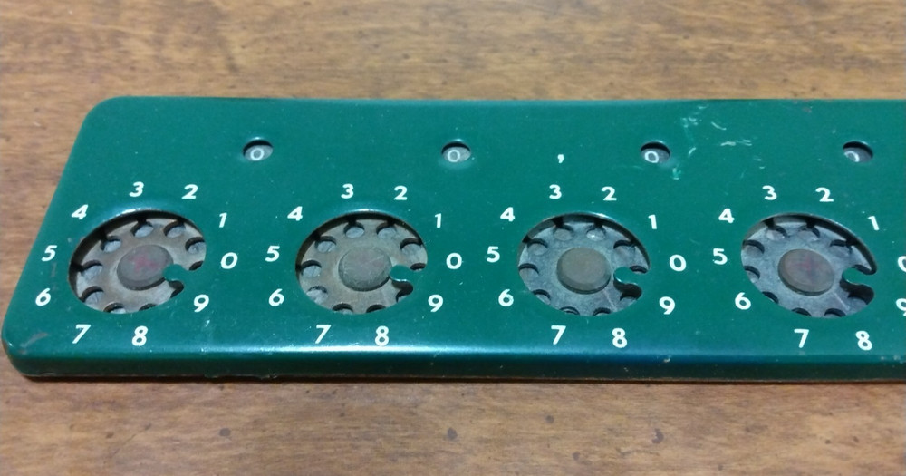 The Lightning Adding Machine CO 7 Digit Mid Century Mechanical Calculator