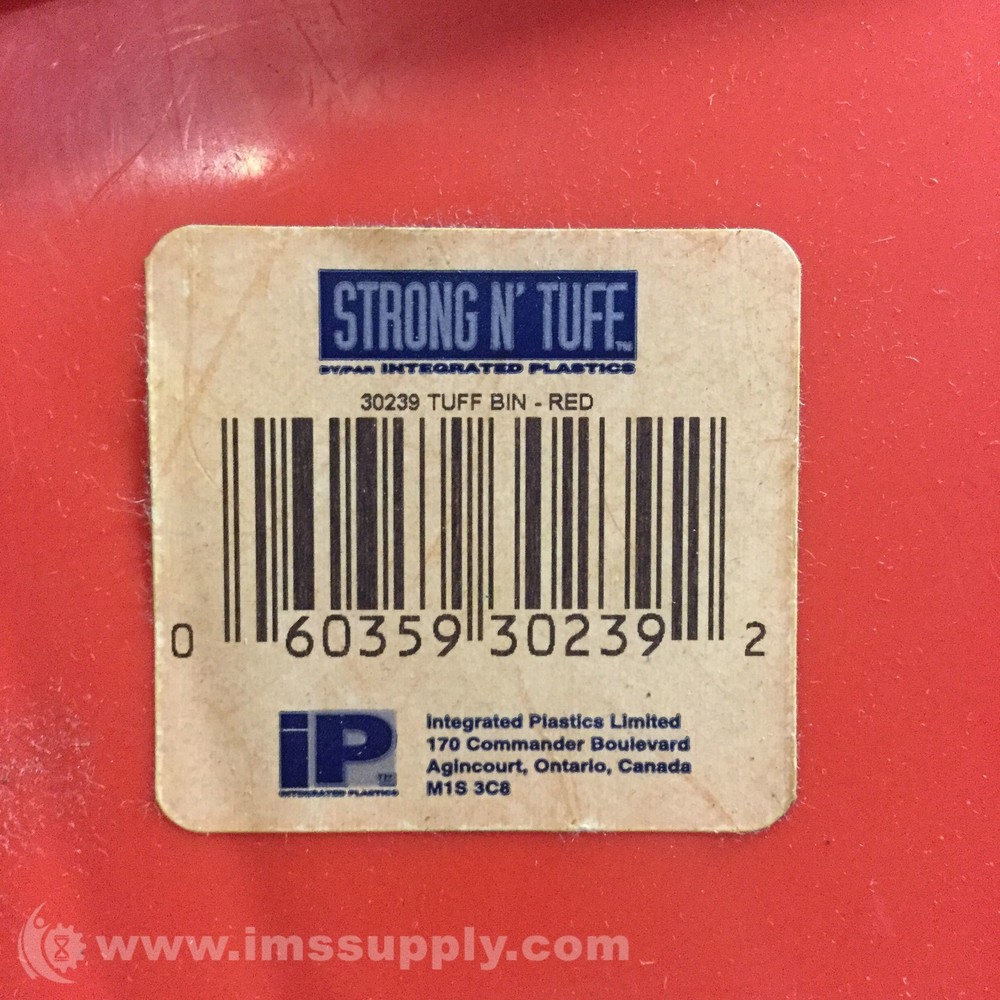 Integrated Plastics 30239 Red Plastic Storage Stacking Bin USIP