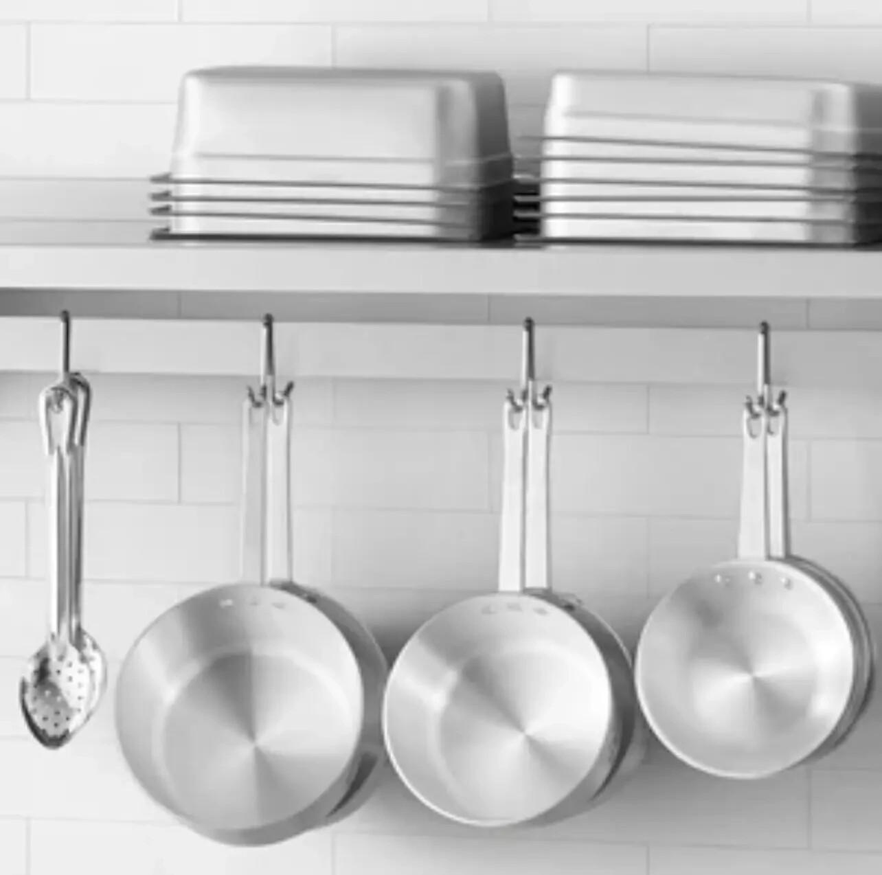 15" x 48" Stainless Steel Wall Pot Pan Rack Shelf Commercial Restaurant Kitchen