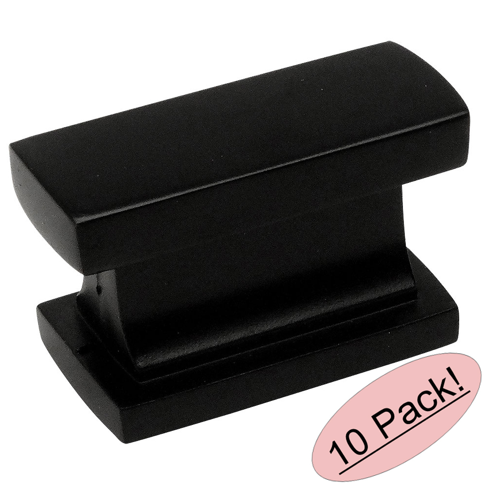 *10 Pack* Cosmas Cabinet Hardware Flat / Matte Black Contemporary Knobs #701FB