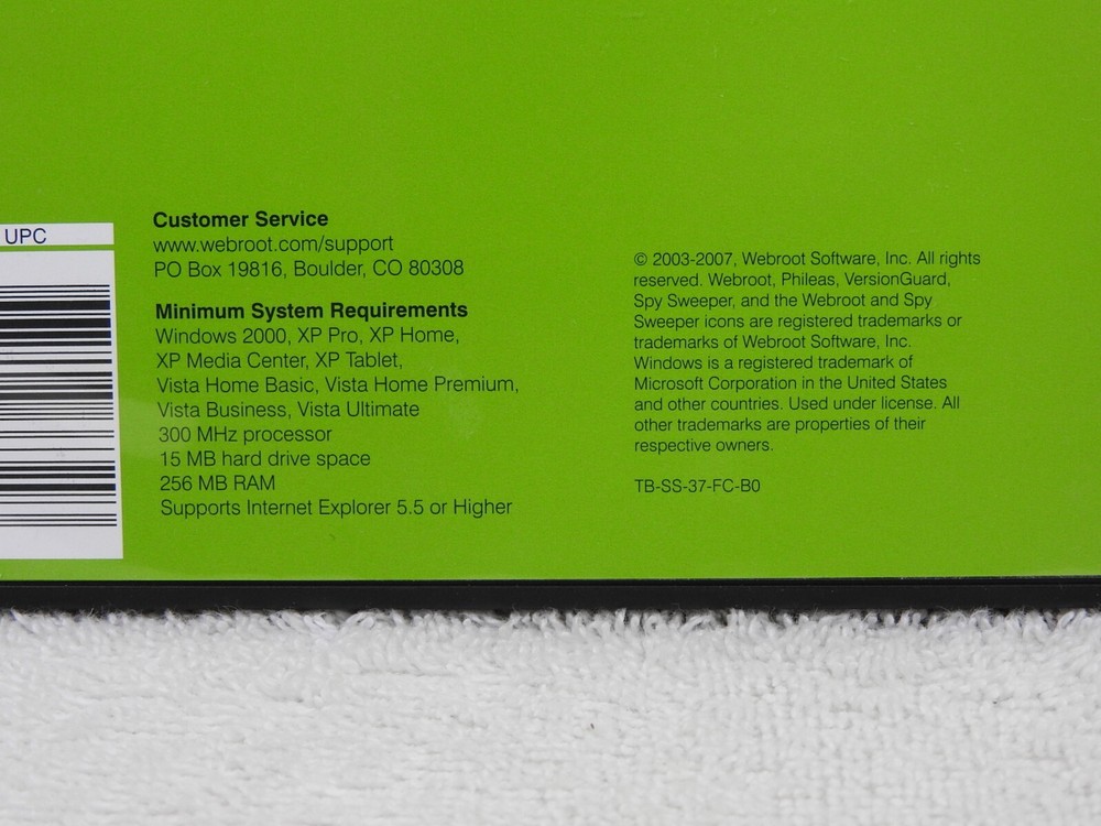 Webroot Software, Spy Sweeper, 2007 CD, for Windows Vista, XP, 2000 👀* ........