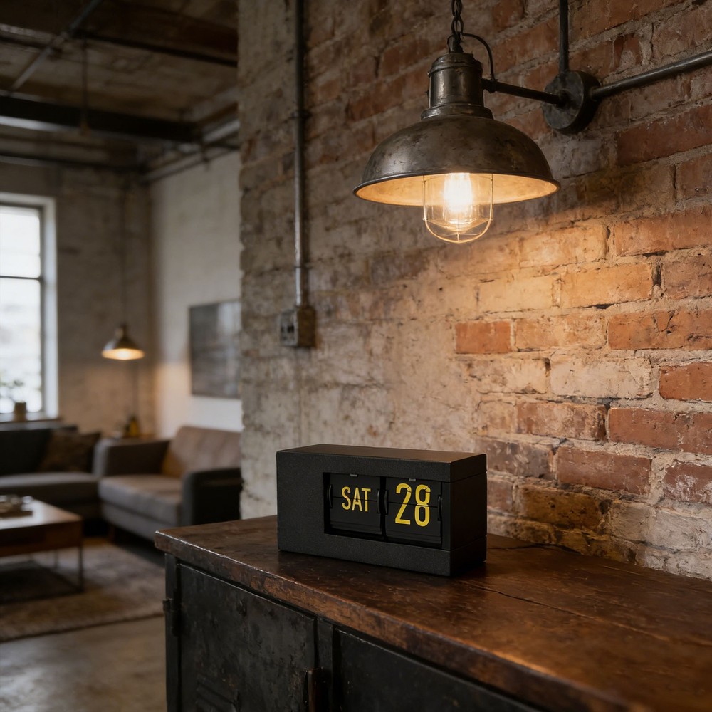 Automatic Calendar Flip Clock With LED Display For Home Office Decor