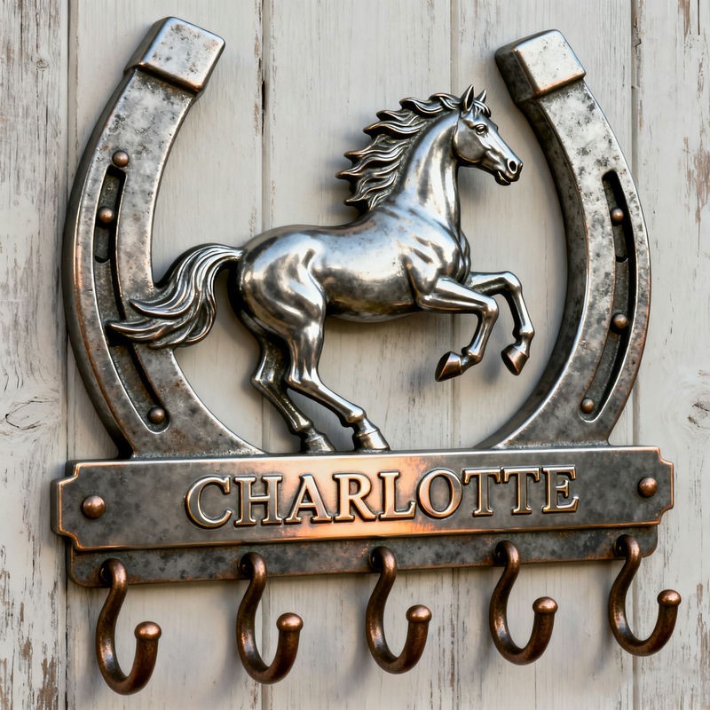 Customized Horseshoe and Horse Theme Wall Hooks key holder