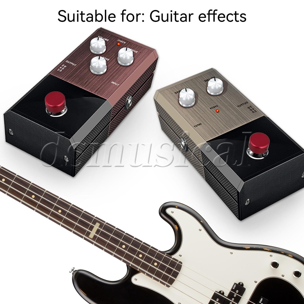 2Pcs Guitar Effect Pedal Switch Topper Caps 3/8 Inch Inner Diameter Red