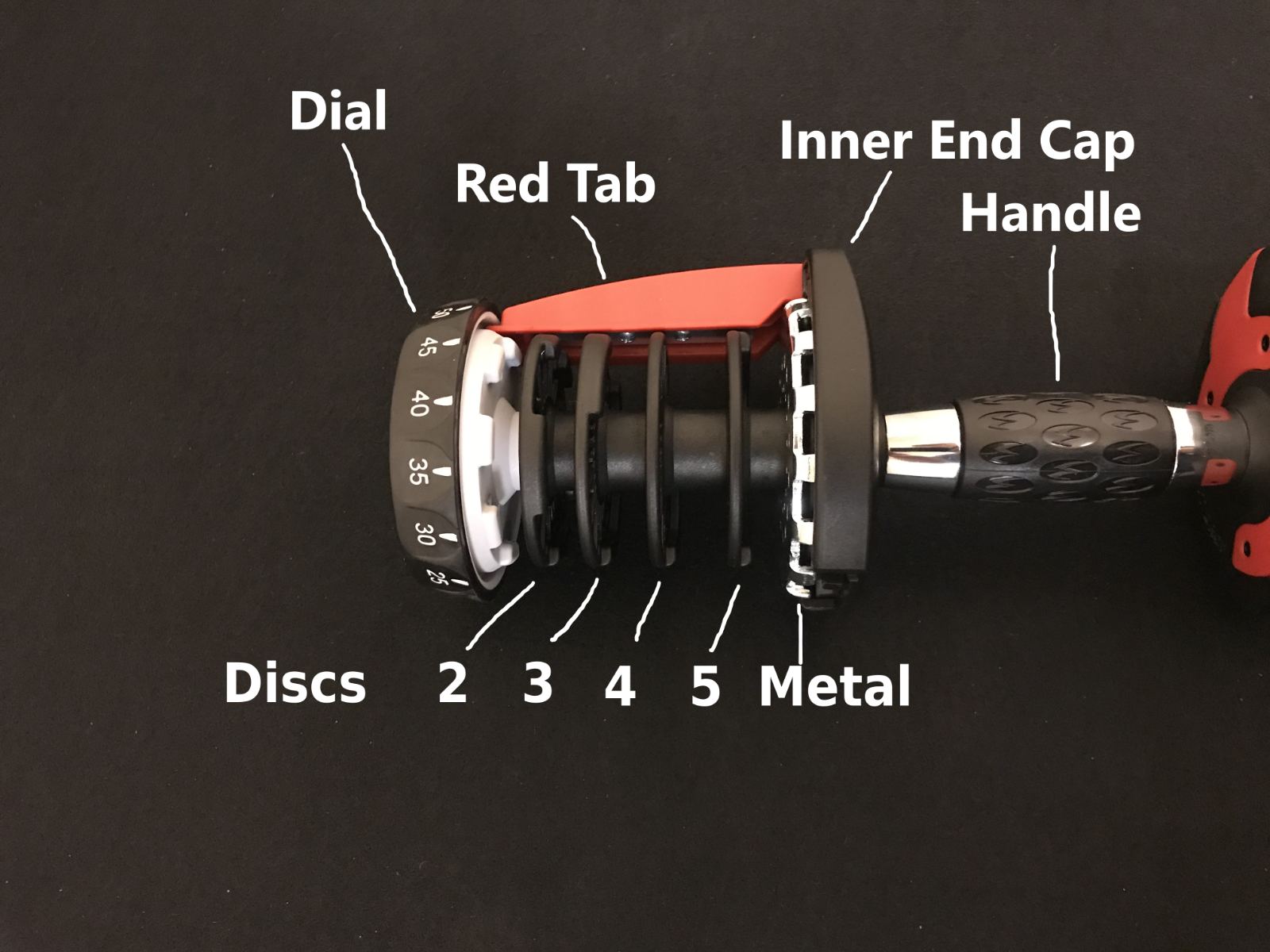 USED SERIES 2 ONLY Bowflex SelectTech 552 Dumbbell Replacement Handle Parts Disc