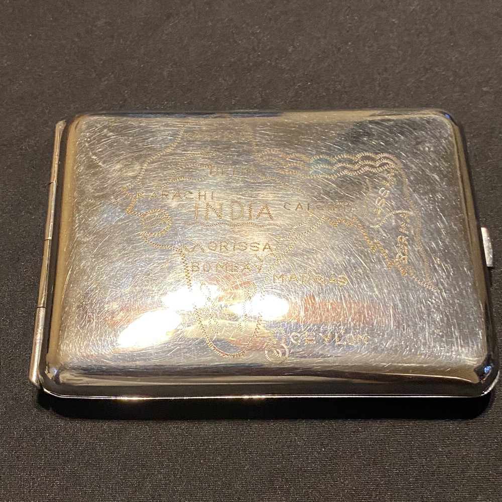 WWII Souvenir Cigarette Case Engraved India Burma China CBI