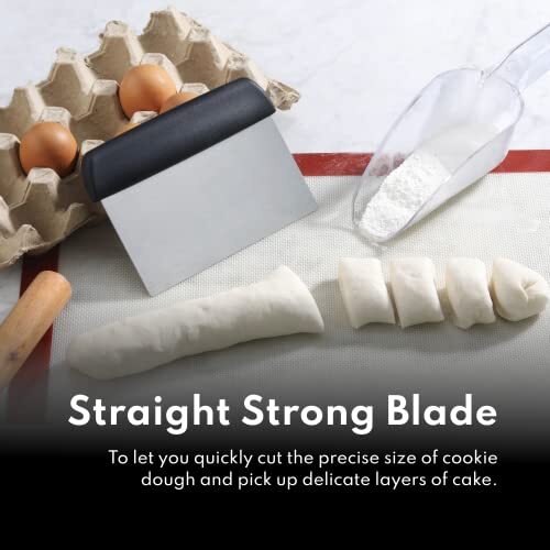 36091 Plastic Handle Dough Scraper, 6 by 3-Inch, Black